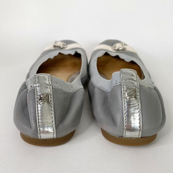 Sperry Shoes Womens Size 8.5 Gray/Pink Leather Stretch Ballet Flats STS91757 - Picture 8 of 12